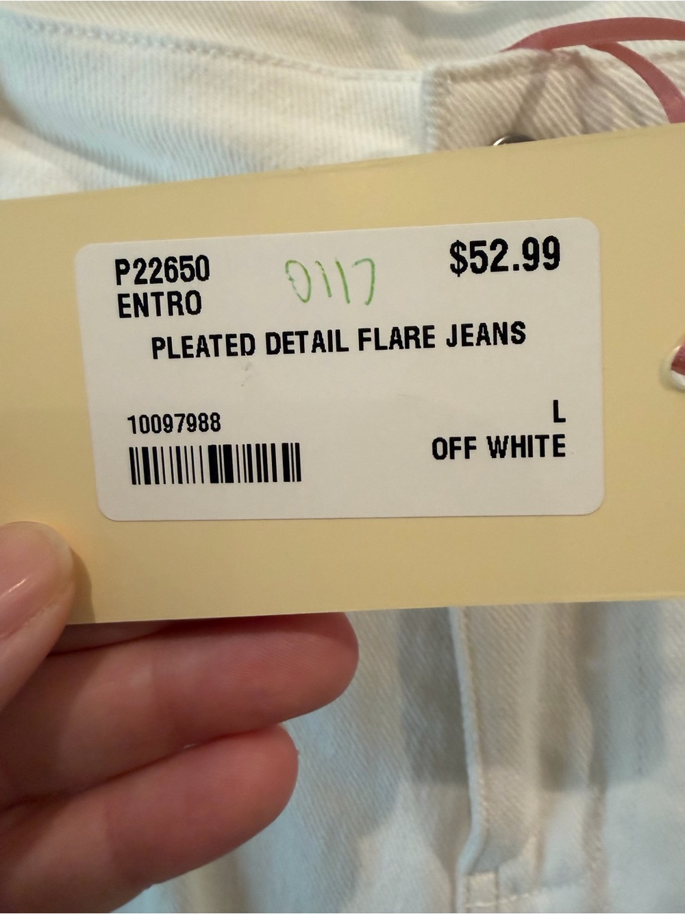 NWT Entro Off White Flared Jeans Size Large - Picture 4 of 16